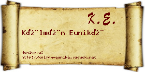 Kálmán Euniké névjegykártya